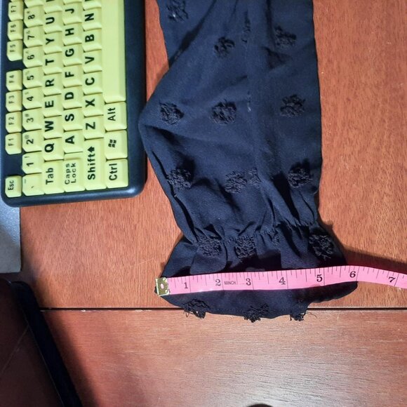 Juoiantang Maxi Dress VNeck H Waisted Button ALine Ruffle Tier Swiss Dot Sz 8-10 - Picture 10 of 11